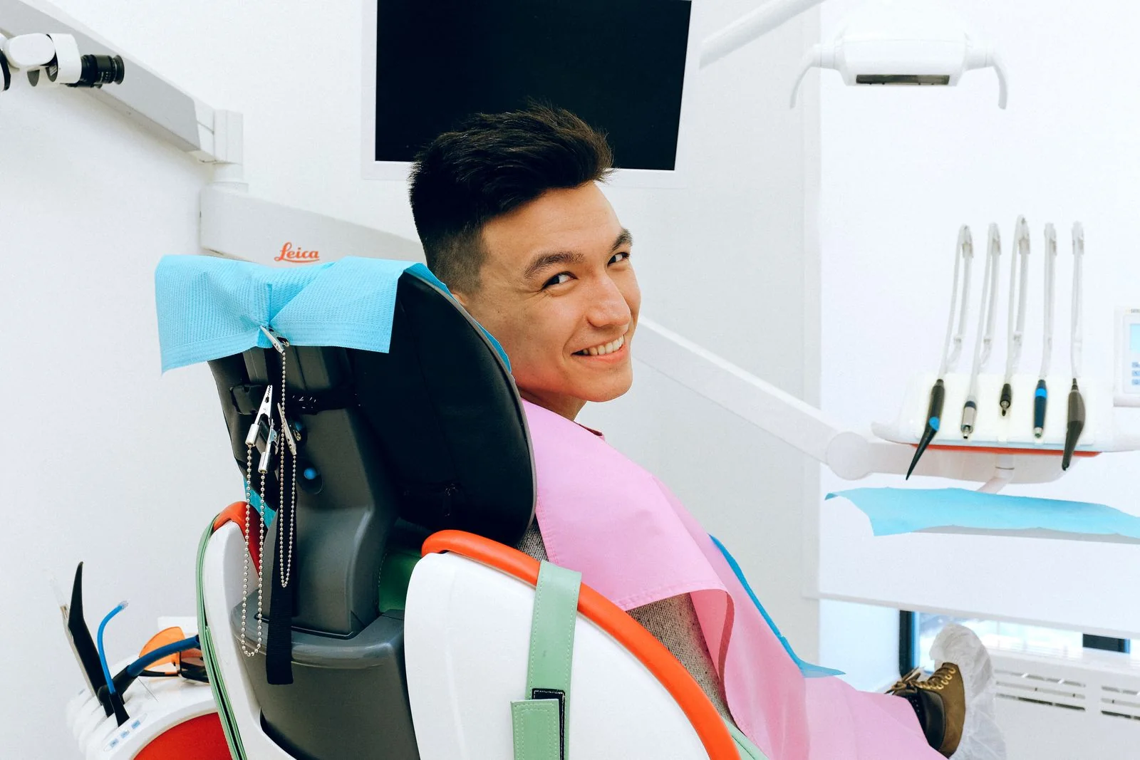 Smiling man in a dental practice